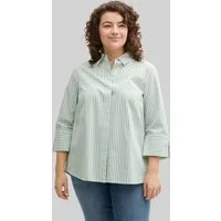 TOM TAILOR PLUS Langarmbluse Blusen & Shirts Plus Size - Loose Fit Bluse mit Streifenmuster