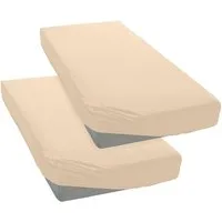 OTTO home Spannbettlaken BLACKBERRY in BASIC und PREMIUM Qualität, 100% Baumwolle, Jersey (110 g/m), Gummizug: rundum, (2 Stück), für hohe Matratzen bis 28 cm, Bettlaken, Spannbetttuch, pflegeleicht