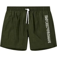 Emporio Armani Badeshorts Boxer Beachwear mit vertikaler Logo-Stickerei