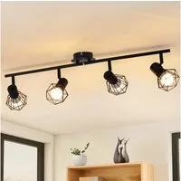 ZMH Deckenleuchten 3/4 Flammig Deckenspots - Weiß/Schwarz Retro Schwenkbar Flur, Augenschutz, LED fest integriert, Schwenkbar 350° Spotleuchte Schlafzimmer