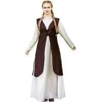 Leonardo Carbone Burgfräulein-Kostüm Überkleid "Brisella" mit tiefem V-Ausschnitt, asymmetrischer Saum, seitliche Schlitze