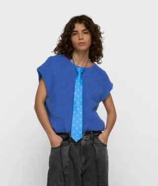 10DAYS - balloon hairy knit top ultramarine - Gr. - S