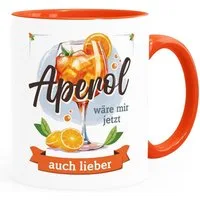 MoonWorks Tasse Tasse mit Spruch Aperol wäre mir jetzt auch lieber Büro Alkohol, Keramik