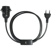 EAZY CASE Lampenfassung E27 Lampensockel mit Schalter und Kabel 5m, E27 Fassung Schalter Lampen Kabel Netzstecker Lampenaufhängung Schwarz