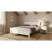 OTTO home Massivholzbett Indra, Landhausstil, edles Design,zertifiziertes Massivholz (Breite/Belastbarkeit 180cm/220 KG, 140cm/180 KG, 90cm/120 KG), mit Kopfteil, mit dekorativen Fräsungen, aus Kiefer