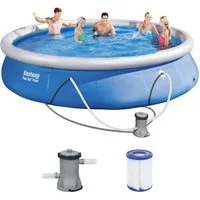 BESTWAY Pool 57313 Fast Set Swimmingpool Rundpool + Filterpumpe Filter 457x84cm
