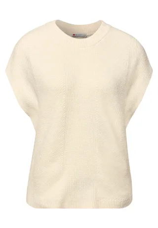 Street One - Ärmelloser Chenille Pullover soft beige - Gr. - 36