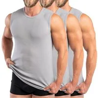 HERMKO Unterhemd 3040 (Pack, 3er) 100 % BioBaumwolle Tank Top Muskelshirt Rundhals-Ausschnitt