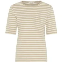 Gant T-Shirt SLIM STRIPED 1X1 RIBBED KA T-SHIRT mit dezentem Logoschriftzug am Ärmelabschluss