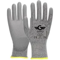 GUARD 5 Arbeitshandschuhe Schnittschutz - Schnittfeste Garten-Handschuhe Level 3 - (Art.11444G) (5-St) Sicherer Griff durch PU-Beschichtung in den Handinnenflächen