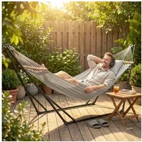 Outsunny Hängemattengestell mit Tragetasche, (verstellbar klappbar Hängemattenständer, 1-St., tragbar Hängematte Gestell), Stahl 290 x 78 x 100 cm bis 120 kg Schwarz