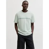 Jack & Jones Kurzarmshirt JCOFUSION CHEST BRAND TEE SS CREW SN Materialmix, regular fit