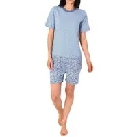 Normann Pyjama Damen Pflegeoverall kurzarm mit Reissverschluss am Rücken und am Bein
