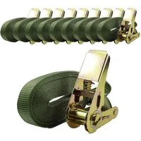 TRUTZHOLM Spanngurt 10x Profi Ratschen Zurrgurt 1-tlg 6m 0,8t 0,8to 800 kg TÜV/GS OLIV (Set, 10-St) mit TÜV/ GS