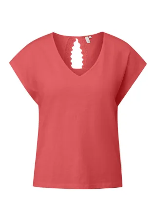 Q/S designed by - T-Shirt mit Cutout am Rücken rot - Gr. - S