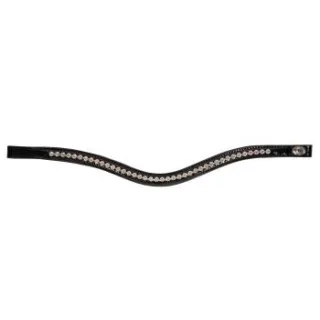 Hans Melzer Horse Equipment Hans Melzer Stirnriemen Wiesbaden LACK schwarz/silberne Steine WB EXTRA (KB-Kaltblut)