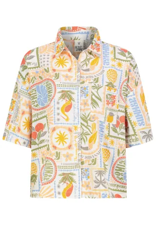 Authentic Style - RE9CIGt1cnphcm0gQmx1c2UgQWxsb3ZlciBQcmludA== tropical: white-multi colour - Gr. - M