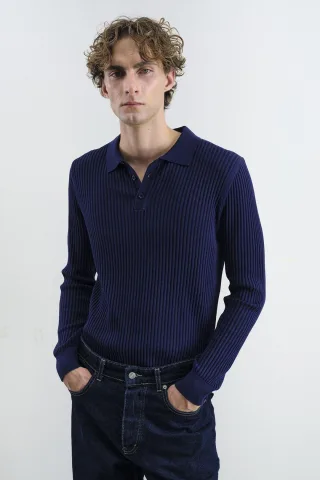 Slim Fit Poloshirt mit Stehkragen