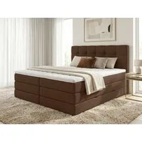 Sofnet Boxspringbett Best XL (2x Bettkästen, Bonellfederkern- und Taschenfederkernmatratze, Topper), Polsterbett, Doppelbett, Webstoff, mit Kopfteil, 140/160/180x200 cm