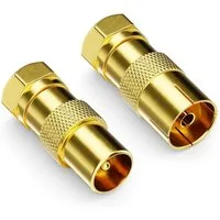 deleyCON deleyCON 2x SAT Kabel Adapter F-Stecker auf 1x Antennenstecker & 1x SAT-Kabel