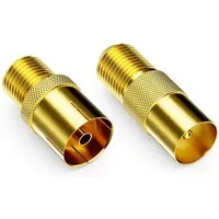 deleyCON deleyCON SAT Adapter SET F-Stecker auf IEC Stecker und 1x IEC SAT-Kabel