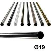 MDEKOR Gardinenstange Gardinenrohr aus Metall – Stahlrohr für Stangen Ø 16, 19 & 25 mm, Ø 19 mm Edelstahl, Länge 120 cm