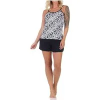 Normann Pyjama Normann Damen Pyjama Shorty in Animal Print Optik – auch in Übergröße