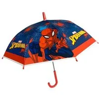 Spiderman Stockregenschirm Kinder Regenschirm mit PVC Bezug und Metallgestell, Kinder Regenschirm mit PVC Bezug und Metallgestell