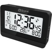 Miraval Funkwecker Miraval digitaler LCD-Funkwecker Datum Temperatur 2 Alarme Hintergrundbeleuchtung Digital Funkuhr