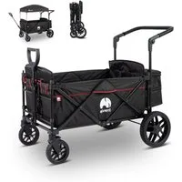 elvent Bollerwagen AllRounder Premium, Kompakt faltbar, Für Familien mit 1-2 Kindern, Viel Platz für Gepäck