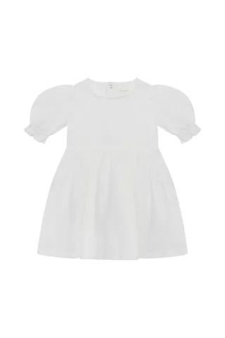 Leevje Leinenkleid mit Puffärmeln -