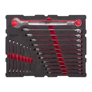 Milwaukee MAX BITE Ringmaulschlüssel Einlage 19-teilige Einlage für PACKOUT Koffer mit Schubladen - 4932501871