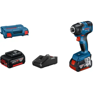 Bosch Akku-Drehschlagschrauber GDR B861718V-200 mit 2x Akku GBA 18V 4.0Ah in L-Case - 06019J2107