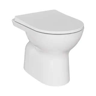 VitrA New S20 Round Tiefspüler-Stand-WC spülrandlos Smooth Flush open Weiß Hochglanz,7707L003-0075 7707L003-0075
