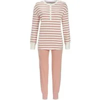 Ringella Pyjama - Schlafanzug mit Strickbündchen und Oberteil mit Knopfleiste 100% Baumwolle