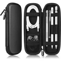 Fintie Stifthülle für Apple Pencil Pro/(USB-C) & Apple Pencil 2/1-Kunstleder Stifthalter, Samsung, Surface Pro Stylus Pen Tasche mit Ablagefach für USB Kabel