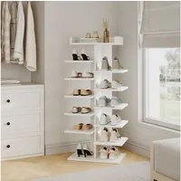 Vicco Schuhregal Stepy, Weiß, 45 x 114 cm mit 10 Fächern, 1-tlg.