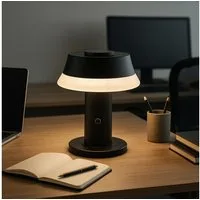 OTTO home LED Tischleuchte Arnett, Dimmfunktion, LED fest integriert, Warmweiß, akkubetrieben, 17 cm, 240 lm, per wireless charging & USB ladbar