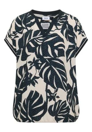 CECIL - Bluse mit Mustermix grün - Gr. - S