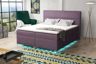 Boxspringbett Schlafzimmerbett CANELA 200x200cm inkl.Bettkasten/ LED