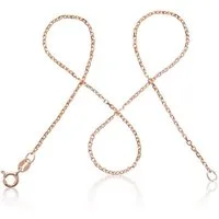 modabilé Kette ohne Anhänger Ankerkette DELICATE Roségold, Halskette Rosé Vergoldet 1,55mm, 35cm, Halsschmuck Sterling Silber 925