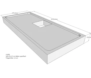 Neuesbad Wannenträger für Bette superflach 160x70x3,5 SD22783