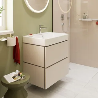 hansgrohe Xilesa E Waschtischunterschrank 54258780 680x470mm, 2 Schubkästen, für Waschtisch, ohne PushOpen, sandbeige matt