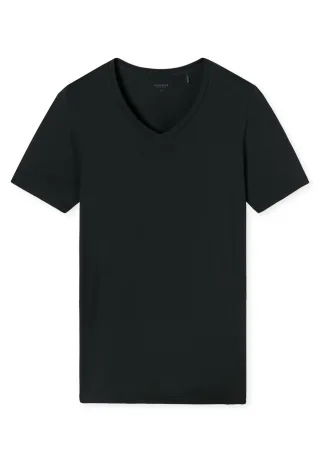 SCHIESSER - Shirt V-Ausschnitt schwarz - Gr. - 4