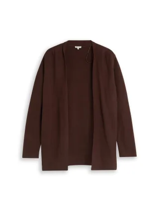 Tom Tailor - Plus Size - Cardigan aus Baumwolle java dark brown - Gr. - 46