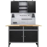 ONDIS24 Werkstatt-Set Werner, 120 cm, mit Lochwandsystem inkl. Haken, mit LED