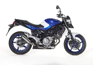 Sport Auspuff BOS Midget Edelstahl poliert für Suzuki SFV 650 Gladius Bj. 2009-2016 EURO-3 +ABE