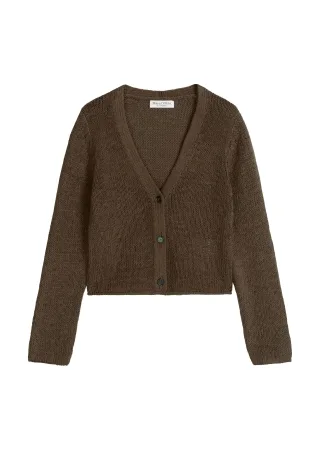 Marc OPolo Casual - Cardigan slim burnt coffee melange - Gr. - M