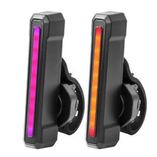 BIKIGHT 10-50LM 1PCS RGB LED Bicycle Smart Sensor Brake Taillight Type-C Charging Waterproof Warning Bike Rear Light for