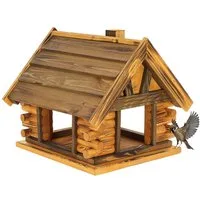 MAZUR Futterstation Vogelfutterhaus aus massivem Holz – Wetterfeste Futterstation, Futterspender für Wildvögel im Garten